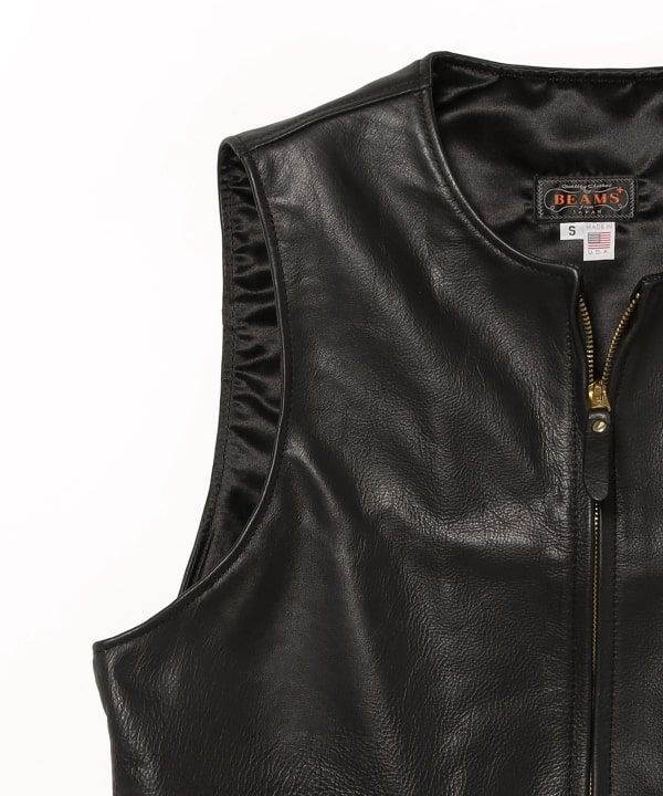 BEAMS PLUS（ビームス プラス）LEATHER VEST（トップス ベスト）通販