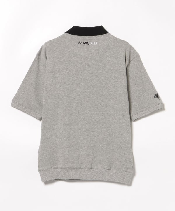 極美品□BEAMS GOLF ビームスゴルフ 襟ロゴ裏フリース プルオーバー