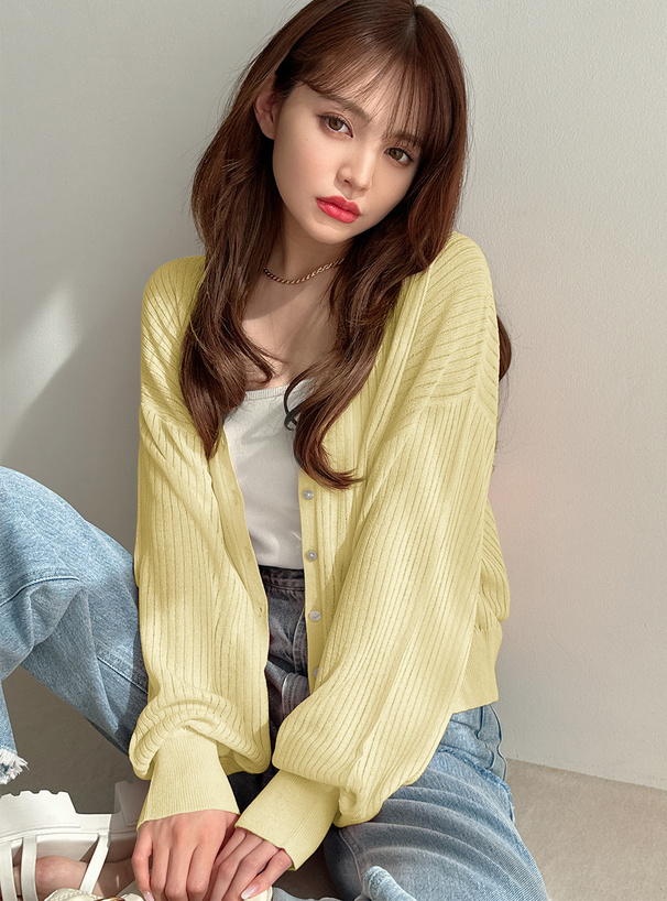 シアーストライプカーディガン[an1045] | レディースファッション通販