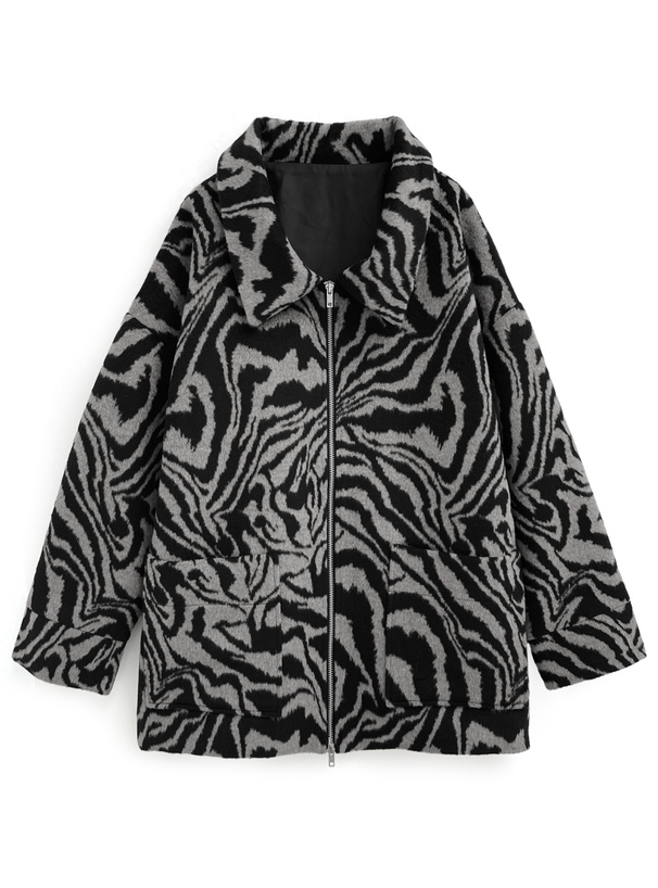 ゼブラ柄ダブルジップジャケット[gc277] | レディースファッション通販