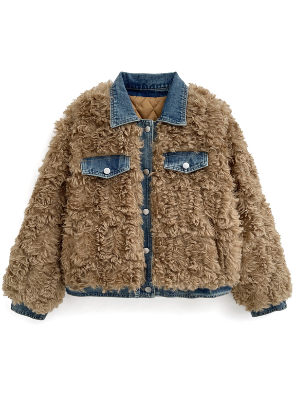 ファードッキングデニムジャケット[gc284] | レディースファッション