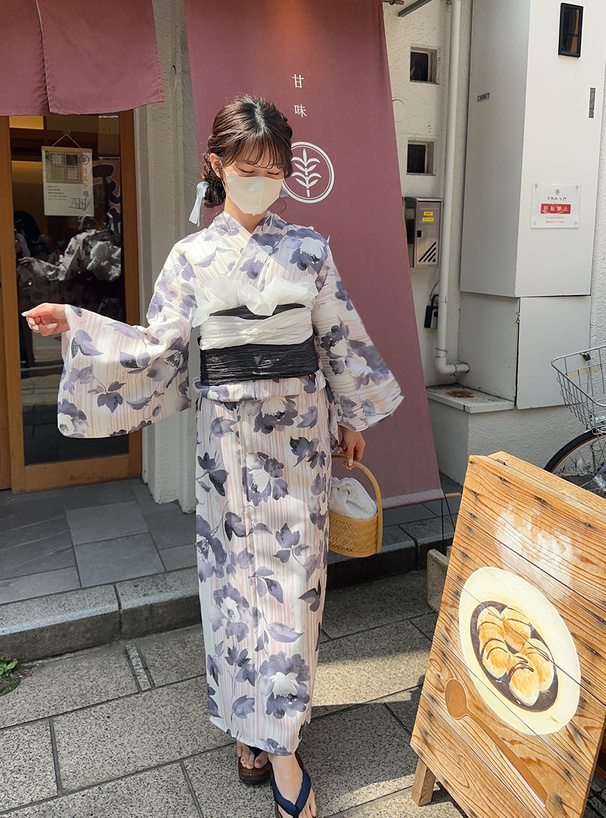 水彩花柄浴衣セット[gi1505] | レディースファッション通販のグレイル