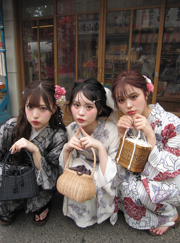 ストライプ花柄浴衣セット[gi1503] | レディースファッション通販の