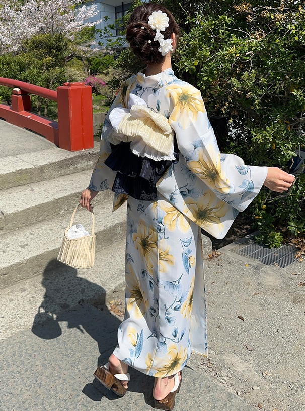 水彩花柄浴衣セット[gi1517] | レディースファッション通販のグレイル