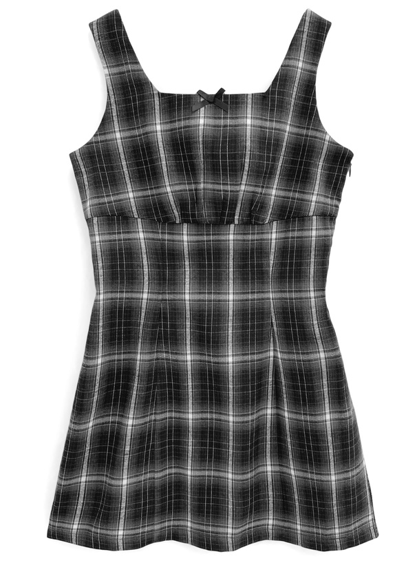 チェック柄リボンミニワンピース[dk1291] | レディースファッション