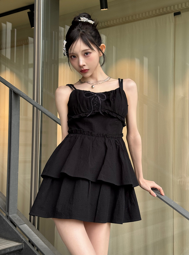 レースアップティアードキャミミニワンピース[dk1382] | レディース