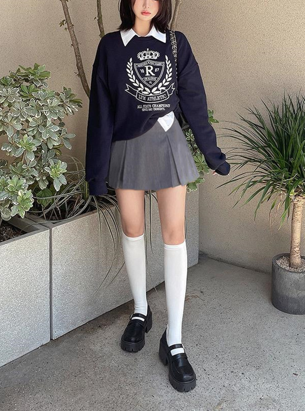 インパン裏地付きボックスプリーツミニスカート[fo2063] | レディース