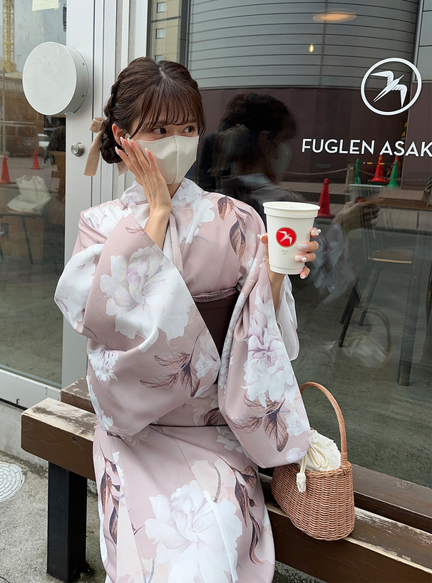 水彩花柄浴衣セット[fy003] | レディースファッション通販のグレイル