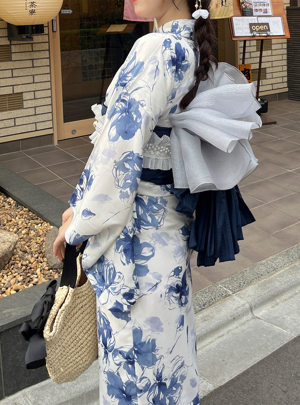 水彩花柄浴衣セット[fy028] | レディースファッション通販のグレイル