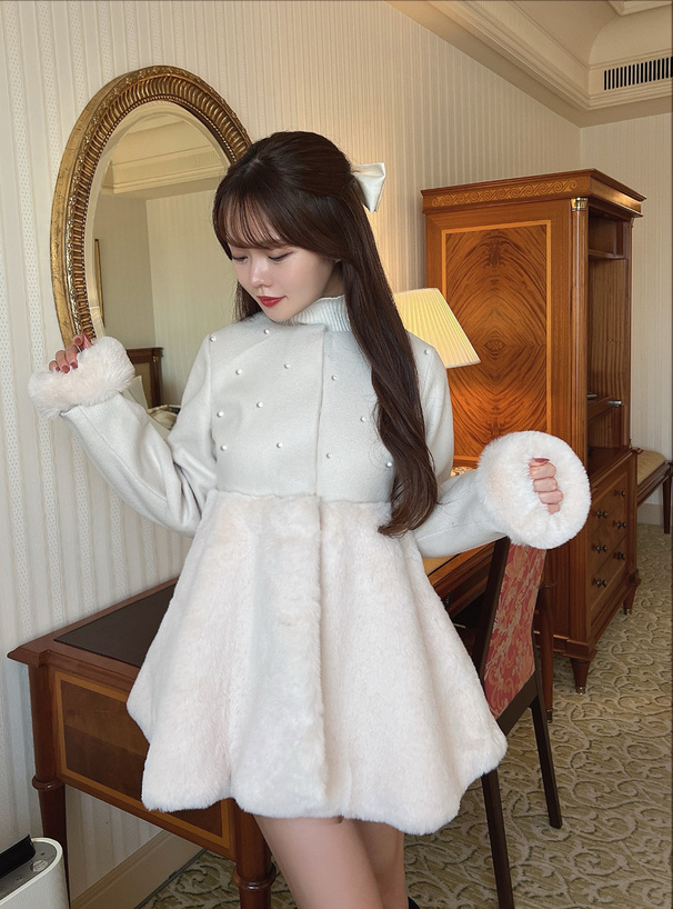 2Wayファーペプラムショート丈コート[kz578] | レディースファッション