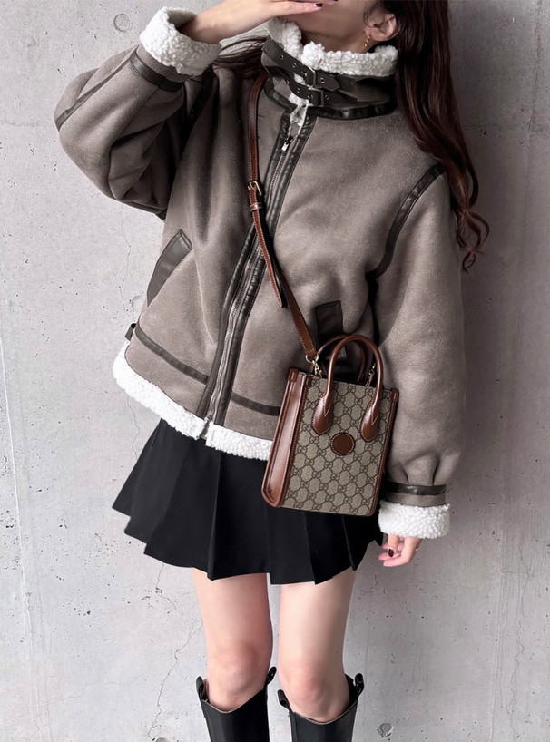 襟2Wayムートンボアブルゾン[k9056b] | レディースファッション通販の