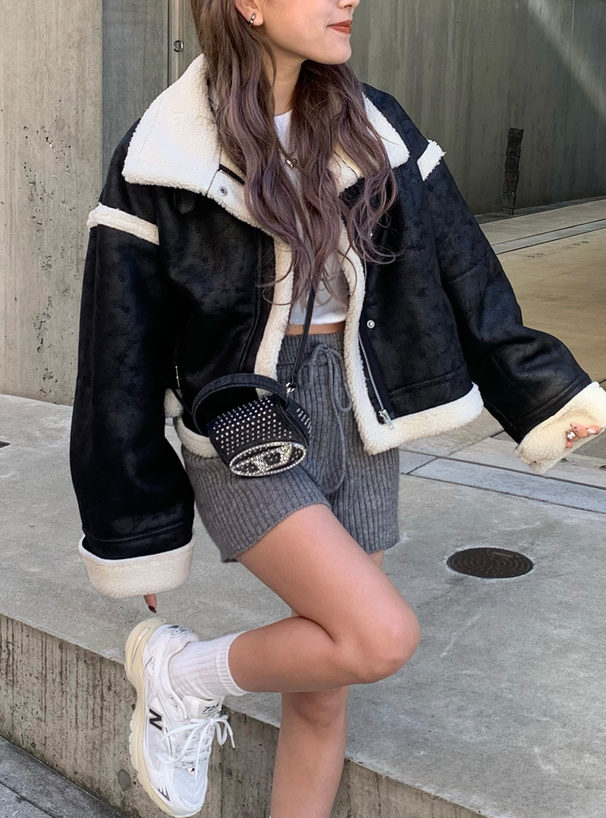 ムートンボアライダースジャケット[k9332f] | レディースファッション