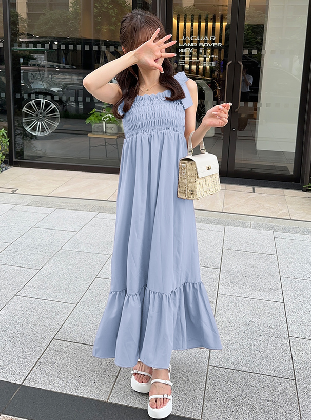 ショルダーリボンティアードワンピース[pp148a] | レディース