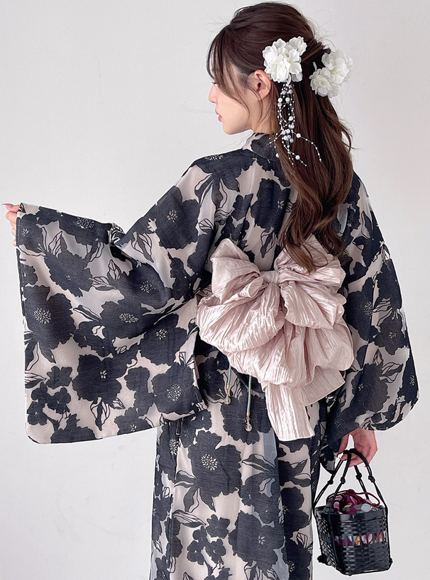 3点セット2Wayオーガンジー花柄セパレート浴衣[tu1086] | レディース