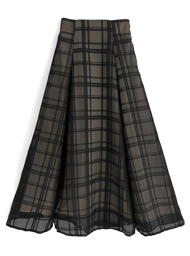 チェック柄シアーフレアスカート[tu1082] | レディースファッション
