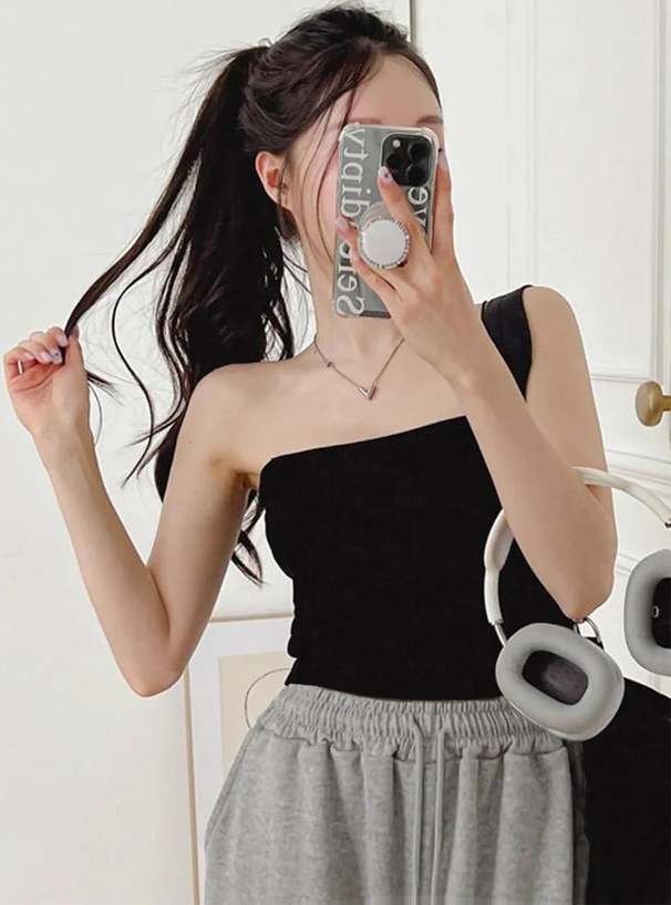 HJelly 編み上げ ベアトップス HJelly 編み上げ ベアトップス ショート