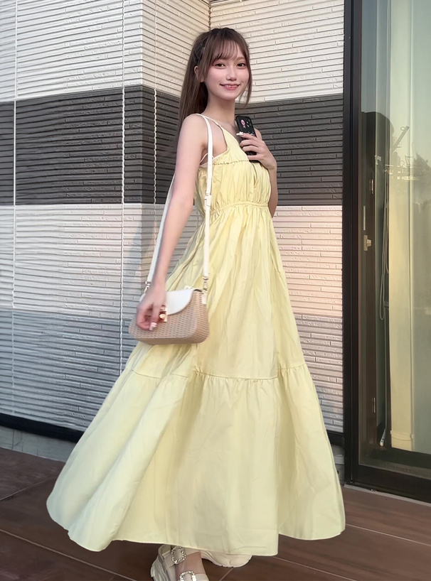 フリージア バックリボンティアードキャミワンピース[tu1267