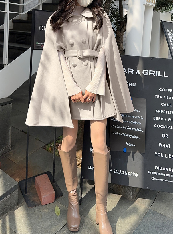 ベルト付きケープコート[ze762] | レディースファッション通販の