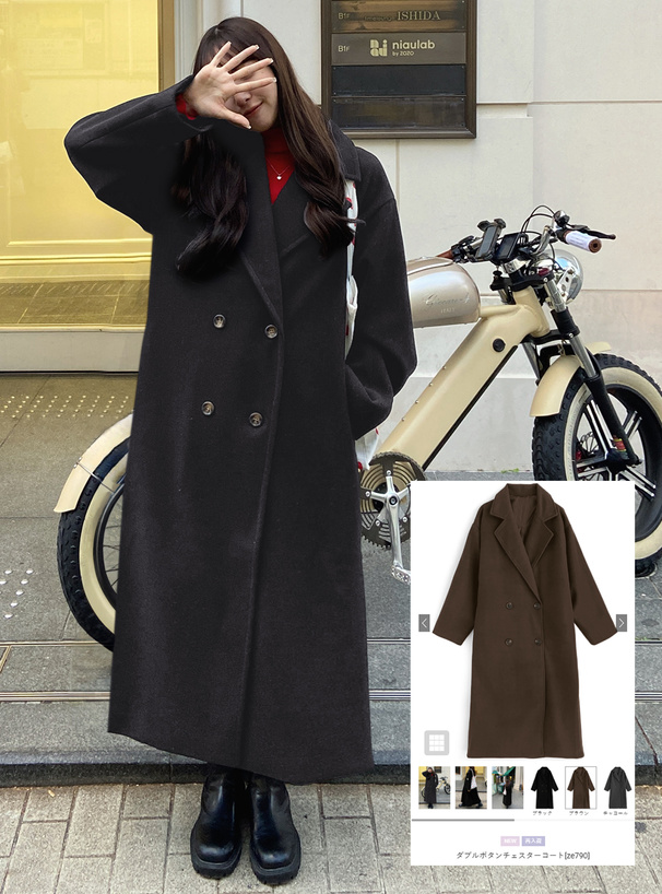 ダブルボタンチェスターコート[ze790] | レディースファッション通販の