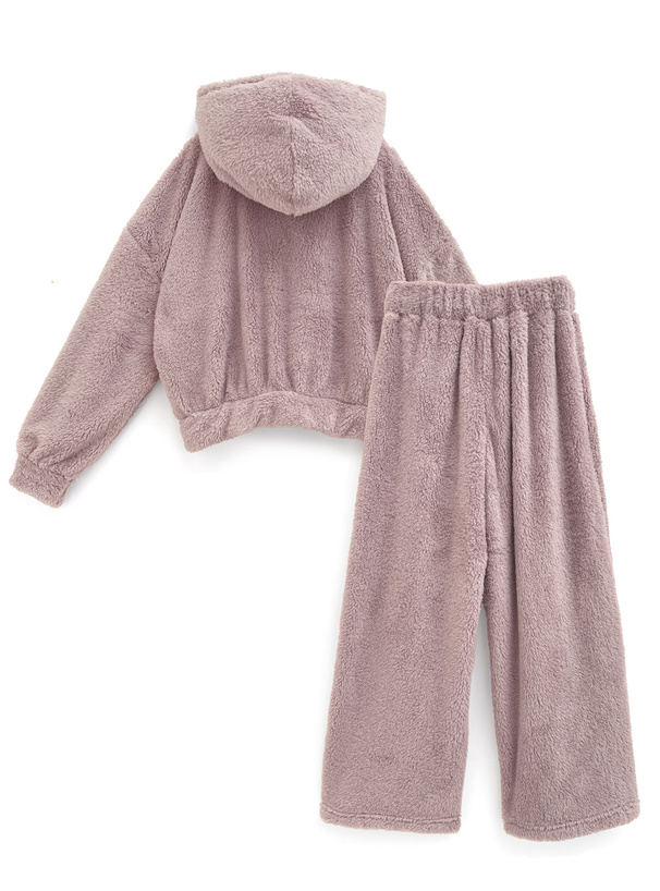 フードジップパーカー×ロングパンツボアセットアップ[ze882