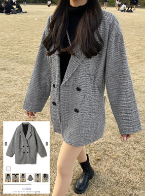 白いハンカチ】☆J.PRESS テーラードジャケット ツイード グレーL J