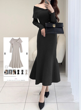 ケープカラーロングニットワンピース[ru1211] | レディース