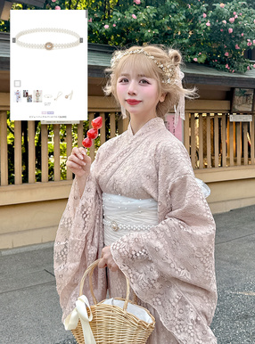 水彩花柄浴衣セット[gi1401] | レディースファッション通販のグレイル