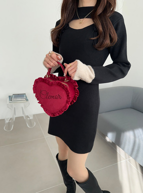 新品・タグ付き・箱あり】THE TOÉアンゴラ混 ニットミニワンピース