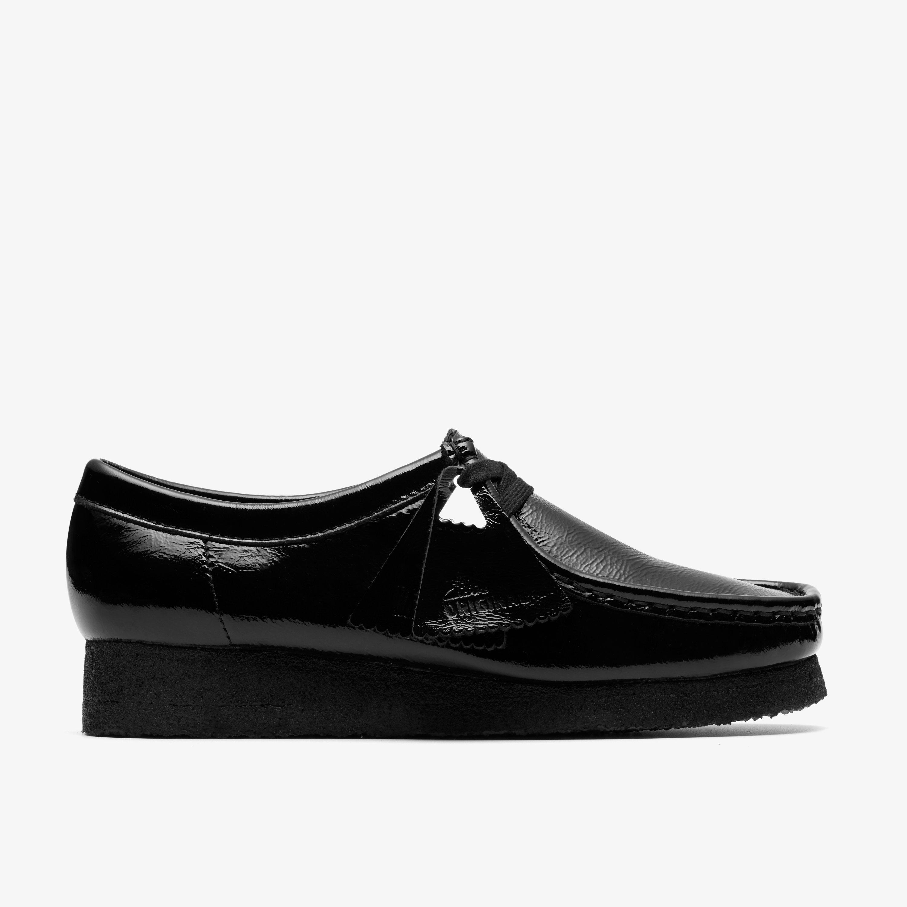 Womens Wallabee. Black Patent | Clarks