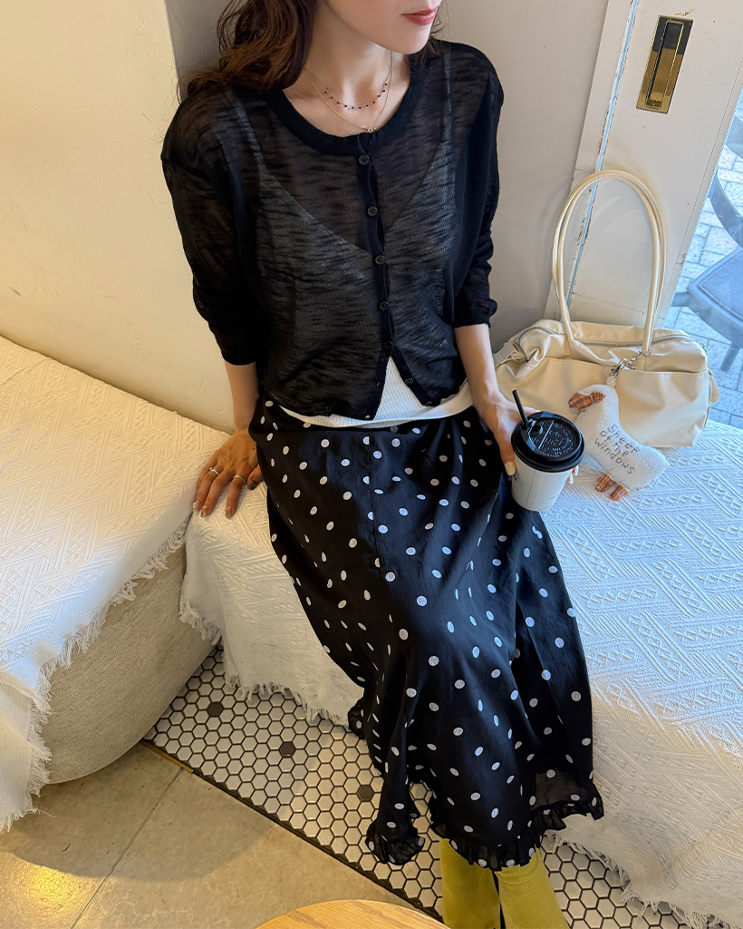 ドットフリルロングスカート | ファッション通販サイト NUGU