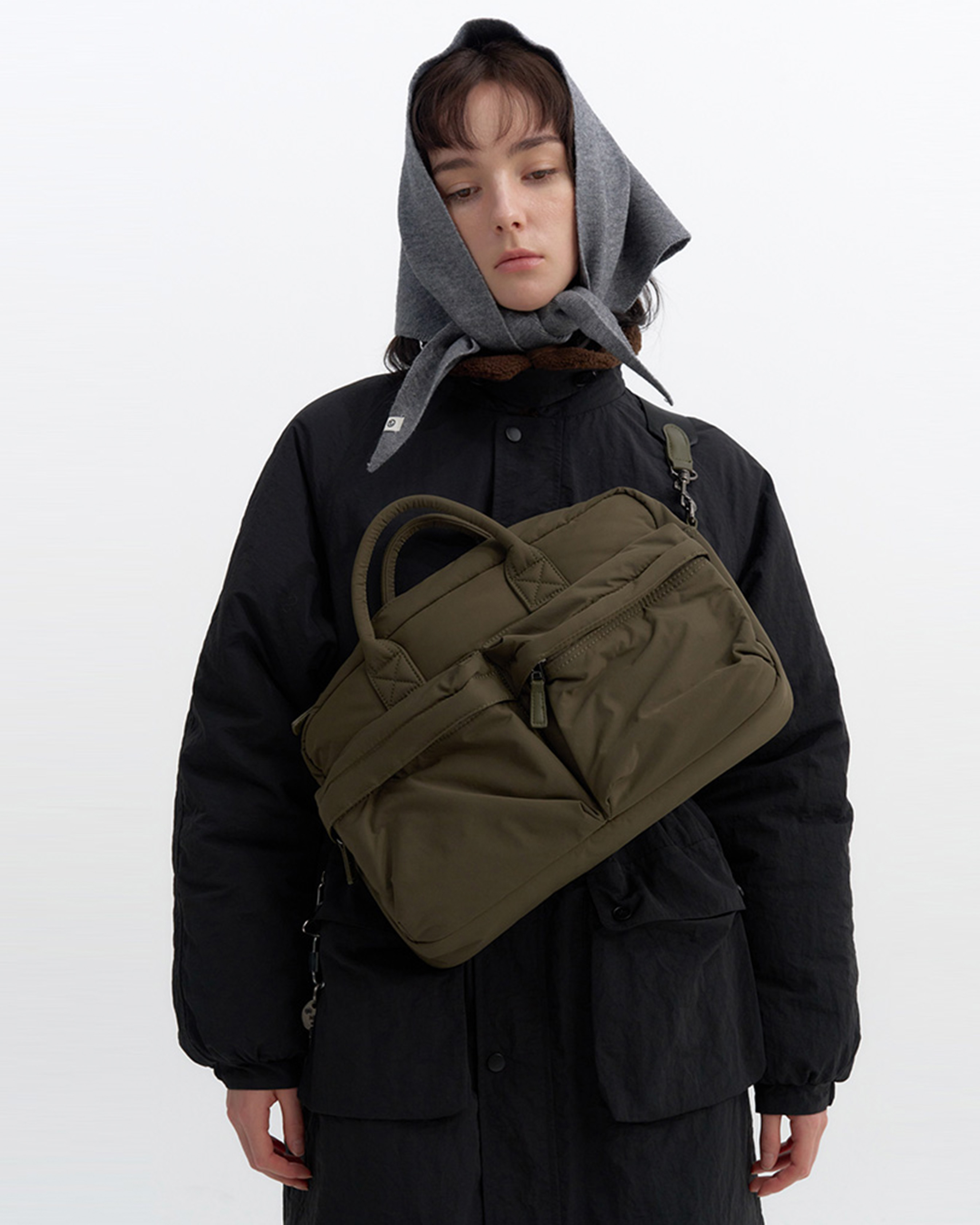 5回再販](ORIGINAL) ミドルマルチポケットクロスバック (khaki