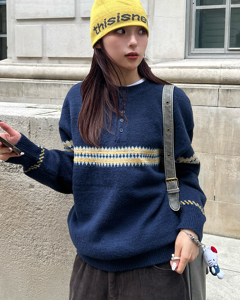 週末限定最終値下げ DENHAM ネイビー クルーネックセーター INDIGO