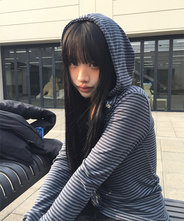 ステッチフード付きパーカーグレー | ファッション通販サイト NUGU