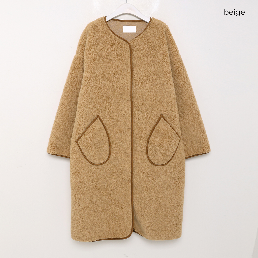 ブークレノーカラーロングコート | ファッション通販サイト NUGU