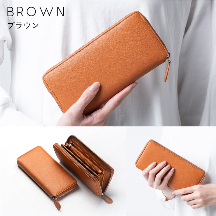 エコレザー ソフトシュリンク YKKラウンドファスナー 長財布[品番