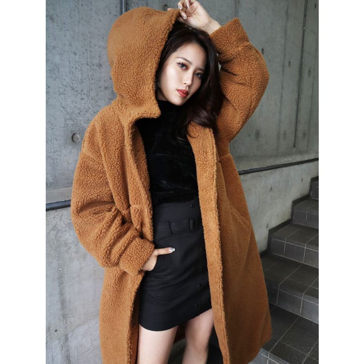 フーディーボアロングコート[品番：MKSW0028406]｜EMODA（エモダ）の