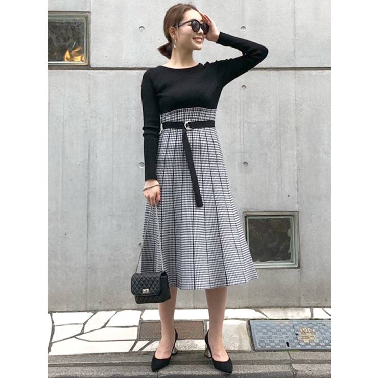 ジャガードフレアニットワンピース[品番：MKSW0025860]｜MERCURYDUO