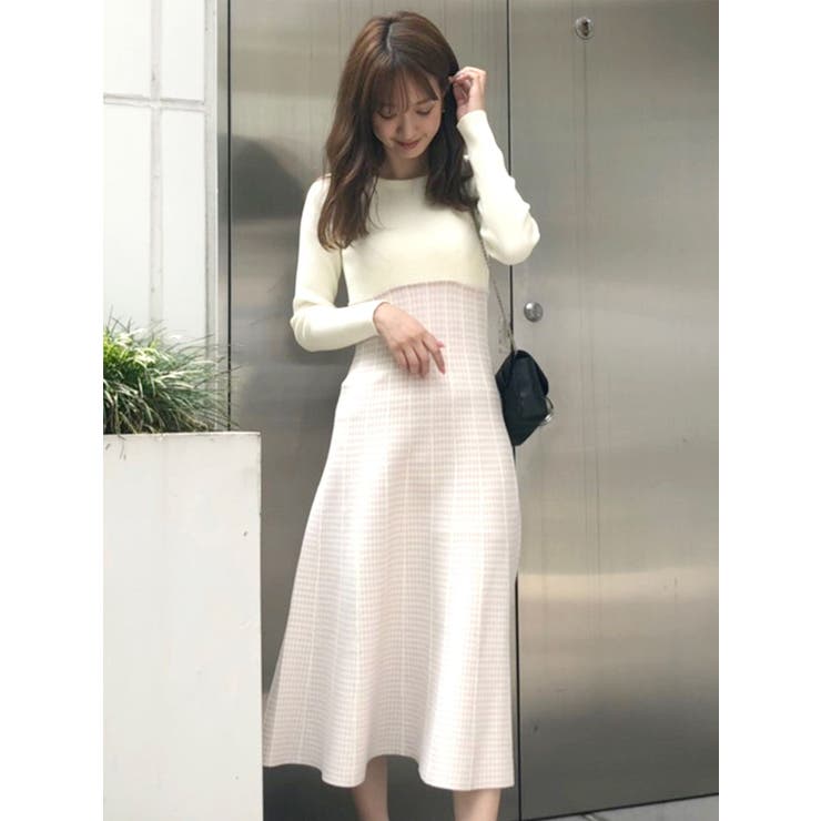 ジャガードフレアニットワンピース[品番：MKSW0025860]｜MERCURYDUO