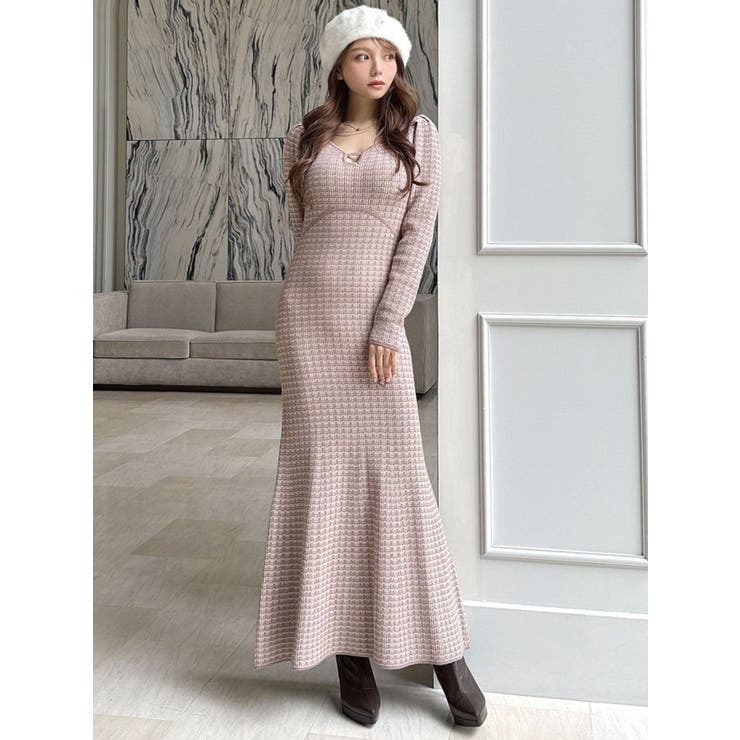 バイカラーツイードニットワンピース[品番：MKSW0061317]｜RESEXXY