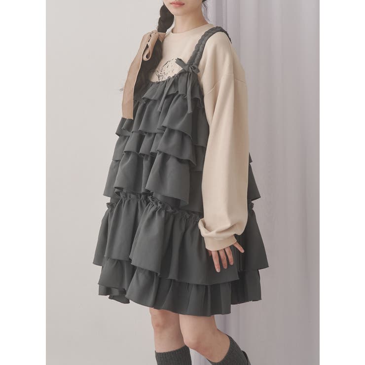 ホイップクリームミニワンピース[品番：MKSW0066256]｜merry jenny