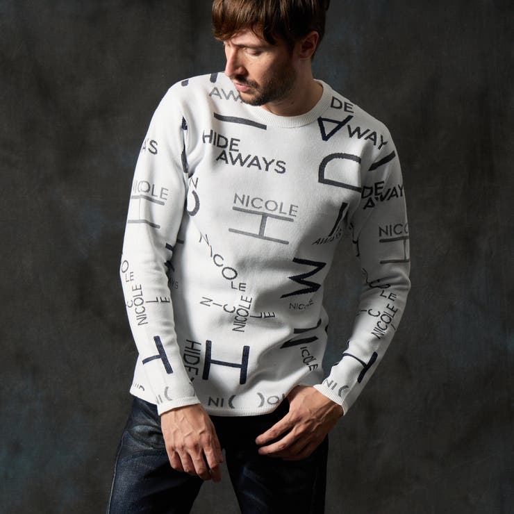 ロゴジャカードクルーネックニット[品番：NICW0006956]｜NICOLE