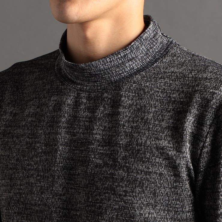 メランジジャカード裏起毛 モックネックプルオーバー[品番