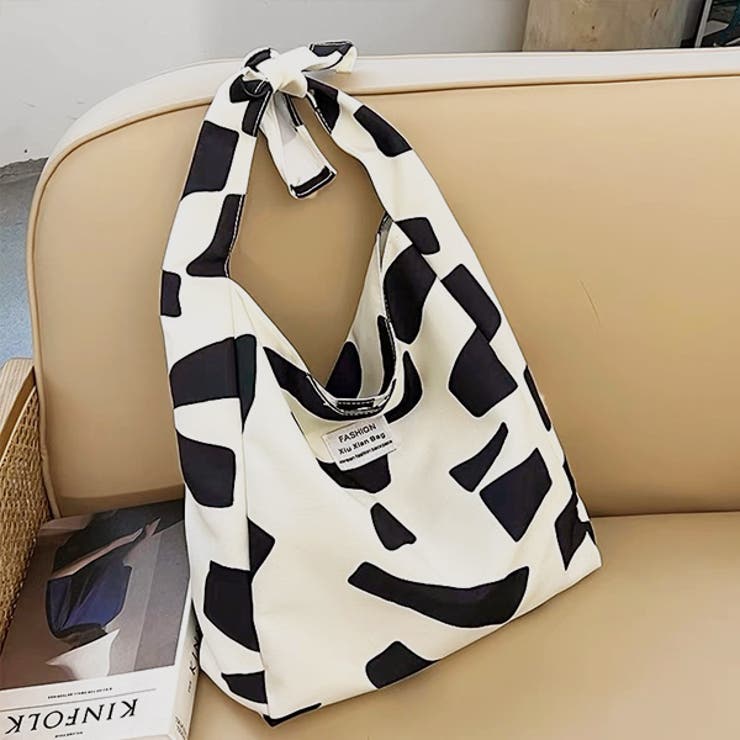 幾何学柄・大容量 ワンハンドルトートバッグ[品番：ADEW0004150]｜ad