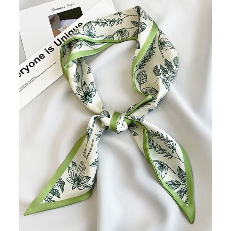 ボタニカル柄ナロースカーフ[品番：ADEW0004319]｜ad thie（アドティエ