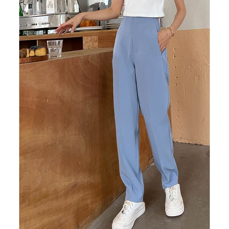 テーパードパンツ ダーツ センタープレス カラー ダーツ 立体[品番