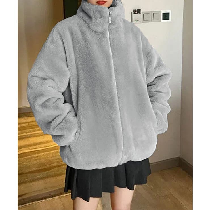 スタンドカラーボアジャケット レディース[品番：AGCW0005947