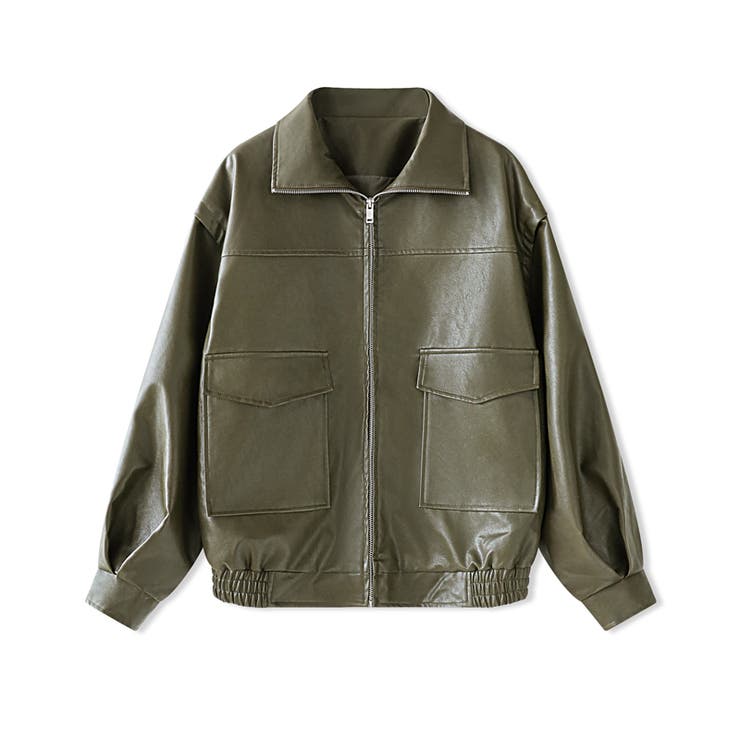 フェイクレザージャケット ライダースジャケット ダブルジップ[品番