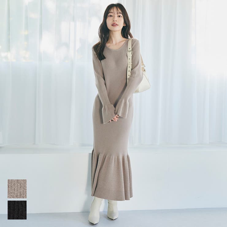 フレアスリーブニットワンピース[品番：PA000015210]｜coca（コカ）の