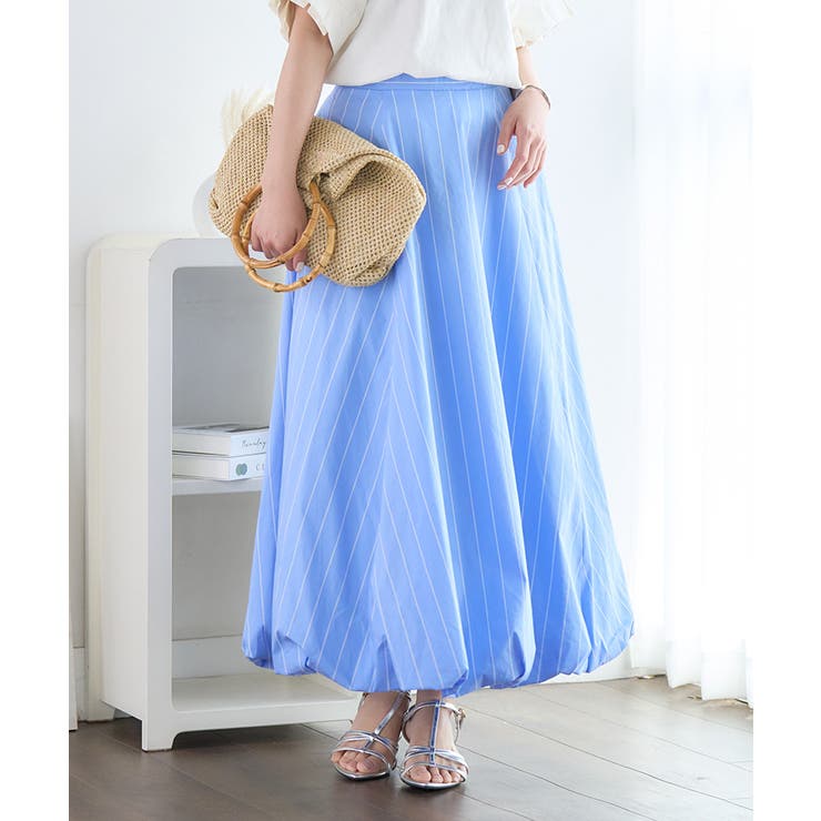 ストライプ バルーンスカート 夏[品番：GW000004768]｜Growing Rich