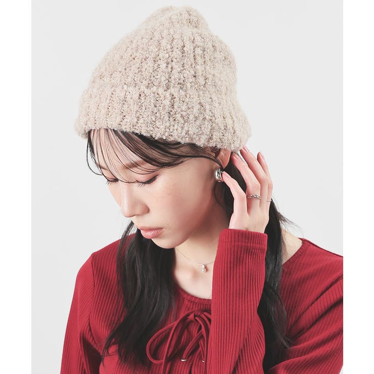 帽子 ニット帽 リブ編み[品番：HNSW0011902]｜Honeys（ハニーズ）の